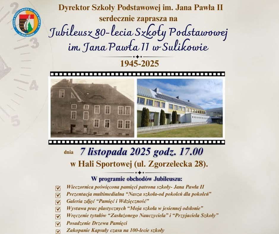plakat informacyjny 80-lecia szkoly