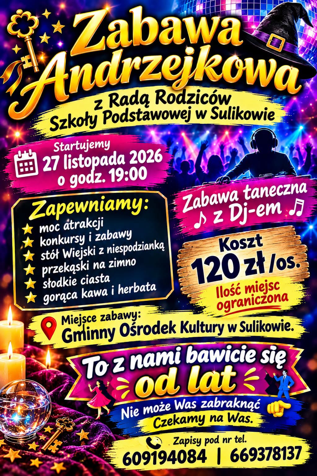 plakat na&nbsp;zabawe andrzejkowa