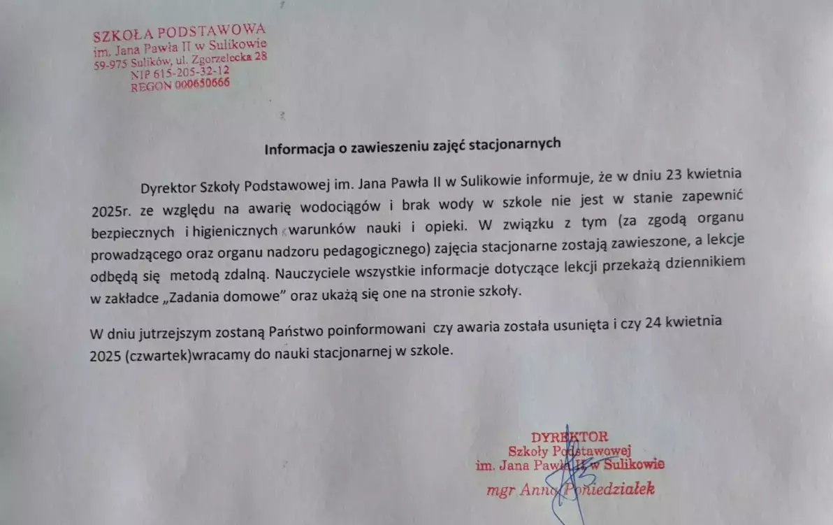 Zawieszenie zajęć stacjonarnych
